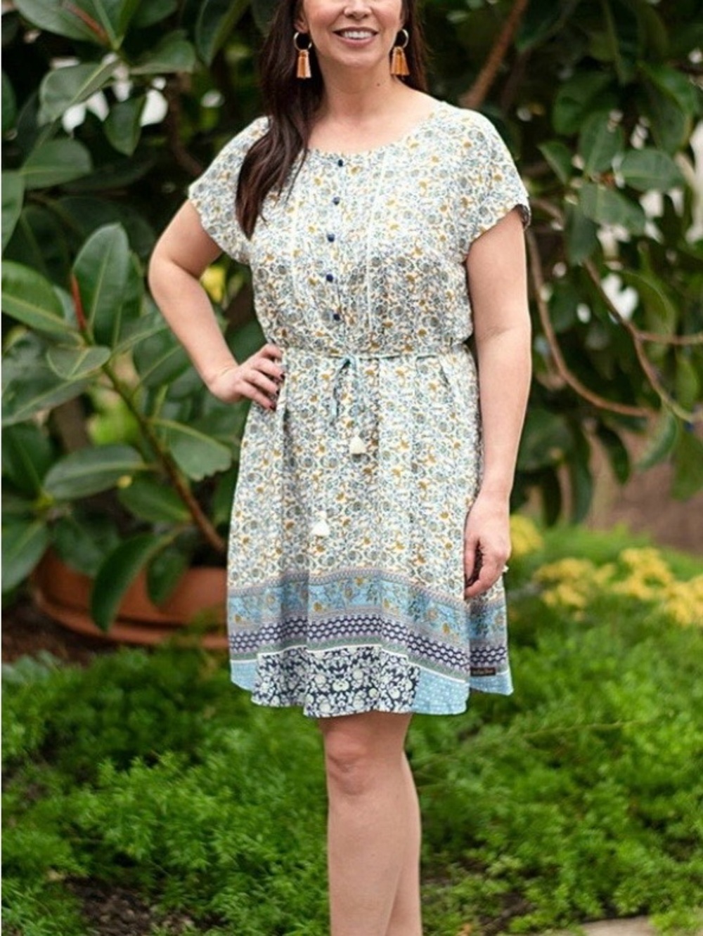 Matilda Jane Let’s Go Together I’ll Follow Dress Size XL Floral Belted